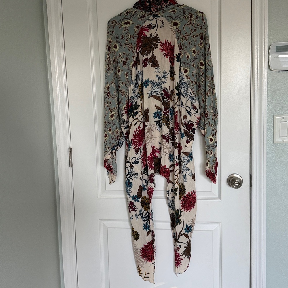 UMGEE Floral Patchwork Kimono Kaftan Open Duster S/M Multicolored - Picture 5 of 8